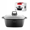 Florina Chef kvadratinis aliuminio puodas 28 cm 7,1L juodas indukcijai