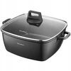 Florina Chef kvadratinis aliuminio puodas 28 cm 7,1L juodas indukcijai