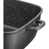 Florina Chef kvadratinis aliuminio puodas 24 cm 4,6L juodas indukcijai