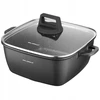 Florina Chef kvadratinis aliuminio puodas 24 cm 4,6L juodas indukcijai
