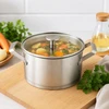 Florina Puodas tradycyjny su dangteliu plieno indukcija gaz sidabrinė 18cm 2,5L Maddox