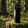 Florina TERMINIS PUODULIS, NESLYDUS, Juodas TRAVEL TERMINIS PUODYLAS, 450ml, MONTESSA