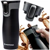 Florina TERMINIS PUODULIS, NESLYDUS, Juodas TRAVEL TERMINIS PUODYLAS, 450ml, MONTESSA