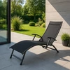 Focus Garden RELAX sulankstomas sodo paplūdimio šezlongas baseino sodui, patogus, tvirtas, juodas