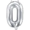 Party Deco Balionas folinis skaičius 0 sidabrinis 35cm