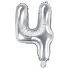 Party Deco Balionas folinis skaičius 4 sidabrinis 35cm