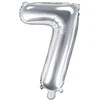 Party Deco Balionas folinis skaičius 7 sidabrinis 35cm
