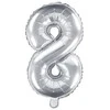Party Deco Balionas folinis skaičius 8 sidabrinis 35cm
