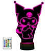 Fotorob Lampka nocna biurkowa 3D LED kolory pilot KUROMI HH7 + pilot