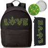 Funandstyle Mokyklinis rinkinys: kuprinė, penalas ir segė "love Weed"