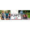 Funfit Kids VAIKiška DVIRAČIO PRIEKABA 2 ASMENIMS SU PAKABA 3in1 + LED APŠVIETIMAS