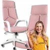 Furnitex Fotel Biurowy Rožinė Tapicerowany Obrotowy Baltas Nowoczesny
