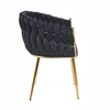 Furnitex GLAMOUR Juodas VELVET MINŠTA KĖDĖ ANT AUKSINIŲ KOJŲ K7-FX (G)