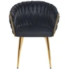 Furnitex GLAMOUR Juodas VELVET MINŠTA KĖDĖ ANT AUKSINIŲ KOJŲ K7-FX (G)