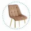 Furnitex Glamour Veliūrinė kėdė su auksinėmis kojomis Velvet Riviera 24 Cappuccino CHIC