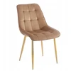Furnitex Glamour Veliūrinė kėdė su auksinėmis kojomis Velvet Riviera 24 Cappuccino CHIC