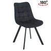 Furnitex Juodas VELVET 180° SUKIAMA MINŠTĖ KĖDĖ KO265-FX STILINGA