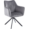 Furnitex K10-FX Pilkas VELVET apmušta ROTATING kėdė