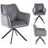 Furnitex K10-FX Pilkas VELVET apmušta ROTATING kėdė