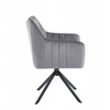 Furnitex K10-FX Pilkas VELVET apmušta ROTATING kėdė