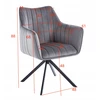 Furnitex K10-FX Pilkas VELVET apmušta ROTATING kėdė