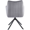 Furnitex K10-FX Pilkas VELVET apmušta ROTATING kėdė