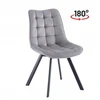 Furnitex KO265-FX Pilkas apmušta ROTATING aksominė kėdė