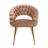Furnitex Krėslas Bubble cappuccino, aksomas, auksinis rėmas
