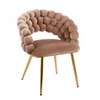 Furnitex Krėslas Bubble cappuccino, aksomas, auksinis rėmas
