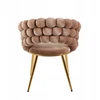 Furnitex Krėslas Bubble cappuccino, aksomas, auksinis rėmas