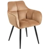 Furnitex Modernus velvet kėdė K40, cappuccino spalvos, su metaliniu rėmu