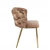 Furnitex Modernus virtuvės kėdė su velvetu ir auksiniu rėmu, cappuccino