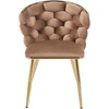 Furnitex Modernus virtuvės kėdė su velvetu ir auksiniu rėmu, cappuccino
