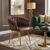 Furnitex MOKKA BROWN Interwoven Moderni kėdė su auksinėmis kojomis skirta biuro svetainei
