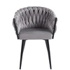 Furnitex Pilkas velvetas kėdė ant juodų kojų K7-fx