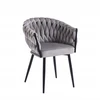 Furnitex Pilkas velvetas kėdė ant juodų kojų K7-fx