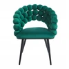 Furnitex Žalias "bubble" velvet kėdė