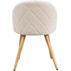 FurnitureR dizaino valgomojo kėdės, apvalkalo formos, švelnus smėlio spalvos audinys