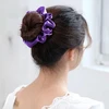 GALVOS RANKELIAI 2 VIENETŲ PURPURINIS AKSOMINIS ELASTINGAS PLAUKŲ GUMĖS PONY PONY SOFT