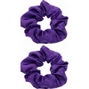 GALVOS RANKELIAI 2 VIENETŲ PURPURINIS AKSOMINIS ELASTINGAS PLAUKŲ GUMĖS PONY PONY SOFT