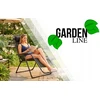 Gardenline Sodo fotelis, juodas, reguliuojamas, padėklas atramai galvai, Textilene