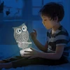 GAT 3D LED PĖDĖLĖS NAKTINIS LEMPAS 3 SPALVŲ ŠVIESOS DOVANA USB