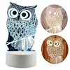 GAT 3D LED PĖDĖLĖS NAKTINIS LEMPAS 3 SPALVŲ ŠVIESOS DOVANA USB