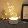 GAT NAKTINĖ KATINĖ LAMPA 3D LED KATINAS SU USB kabeliu 3 REŽIMAI VAIKAMS VAIKAMS