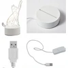 GAT NAKTINĖ KATINĖ LAMPA 3D LED KATINAS SU USB kabeliu 3 REŽIMAI VAIKAMS VAIKAMS