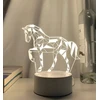 GAT NAKTINIS STALINIS LEMPAS NAKTINIS LED HORSE 3D USB DOVANA VAIKUI GYVŪNAI