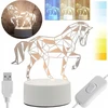 GAT NAKTINIS STALINIS LEMPAS NAKTINIS LED HORSE 3D USB DOVANA VAIKUI GYVŪNAI