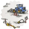 Geboki Sen Pagalvių užvalkalas 50x60 Vaikiškos medvilnės statybinės mašinos Dvipusis