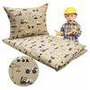 Geboki Sen Patalynė Dziecięca 100x160 + 50x60 Koparki Beżowe Produkt Polski Medvilnė