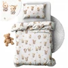 Geboki Sen Patalynė Dziecięca 100x160 + 50x70 Króliczki Beż Produkt Polski Elegancka